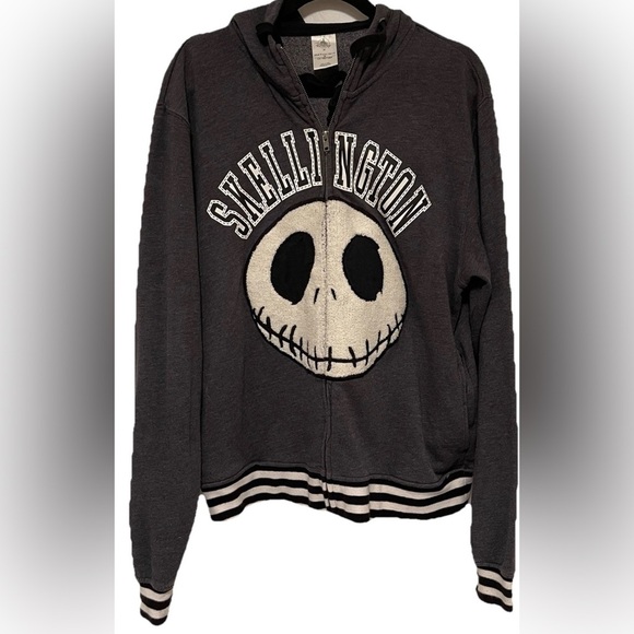 Disney Jack Skellington Hoodie Zip Up Goth Nightmare Before Christmas Medium - Picture 2 of 10